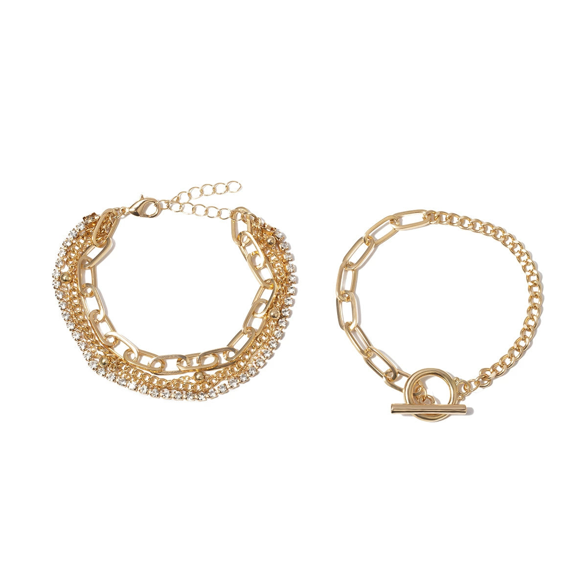 Combination multi-layer collection chain bracelet choker texture fashion set