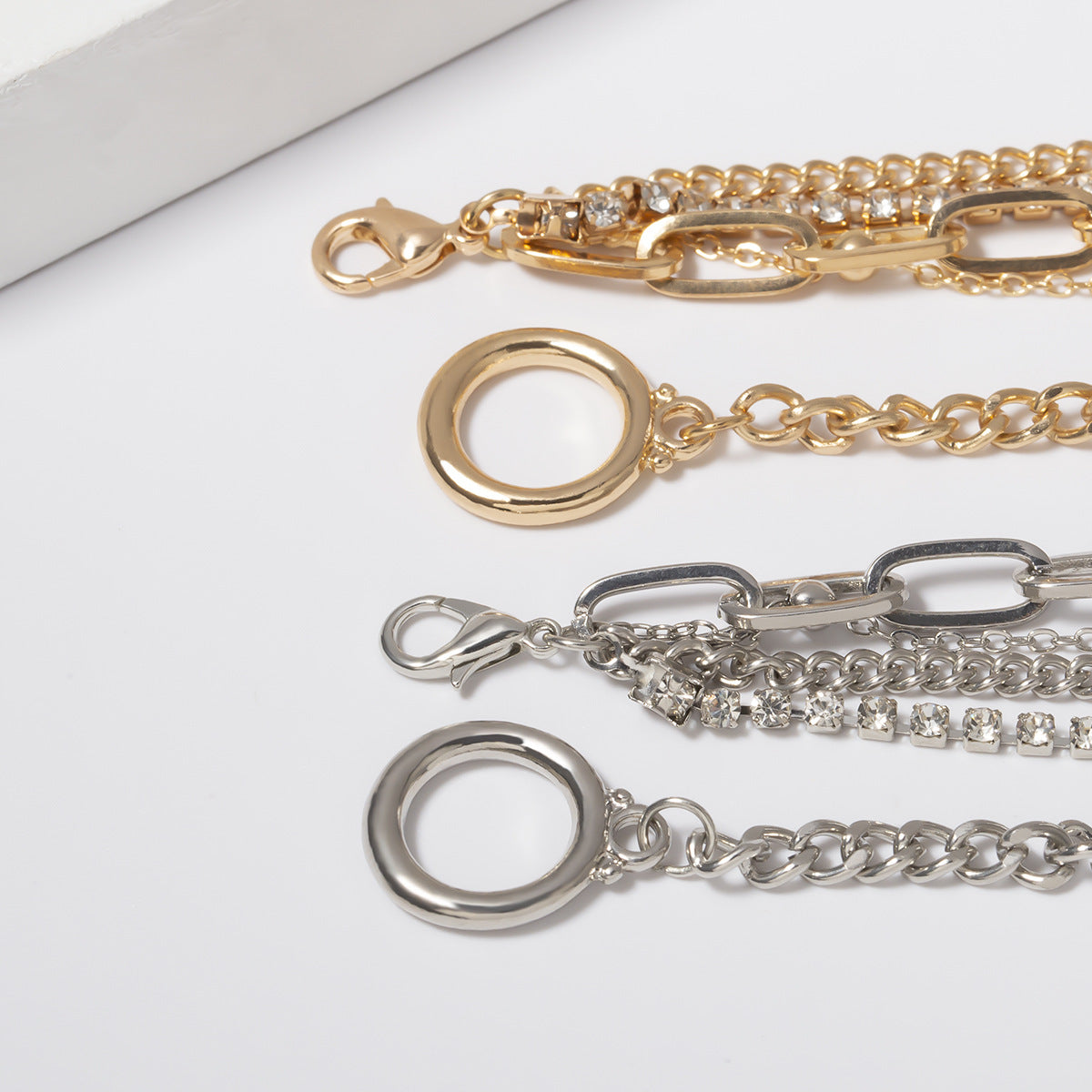 Combination multi-layer collection chain bracelet choker texture fashion set