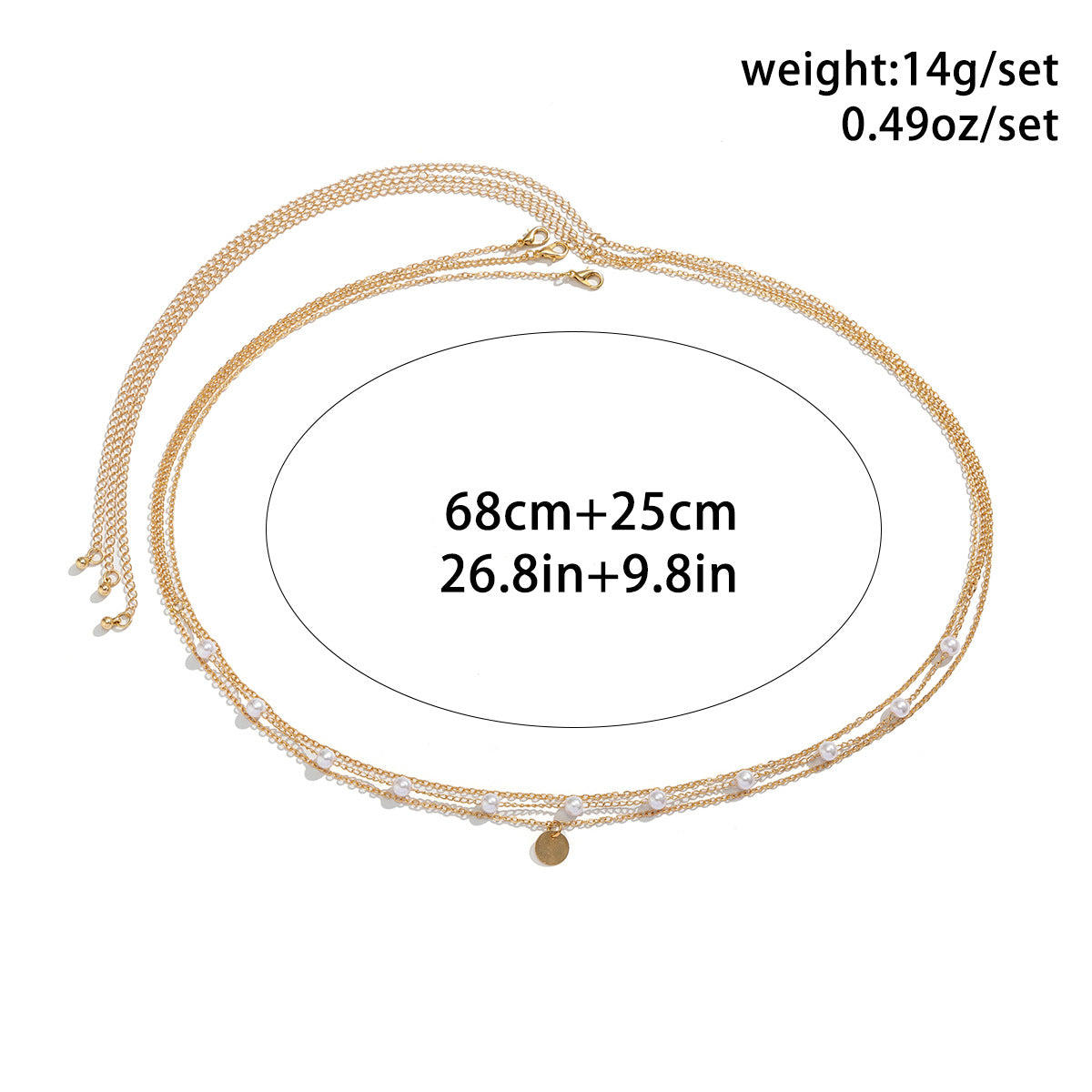 Minimally designed double layered snake bone chain, women's body chain, vacation style tassel waist chain
