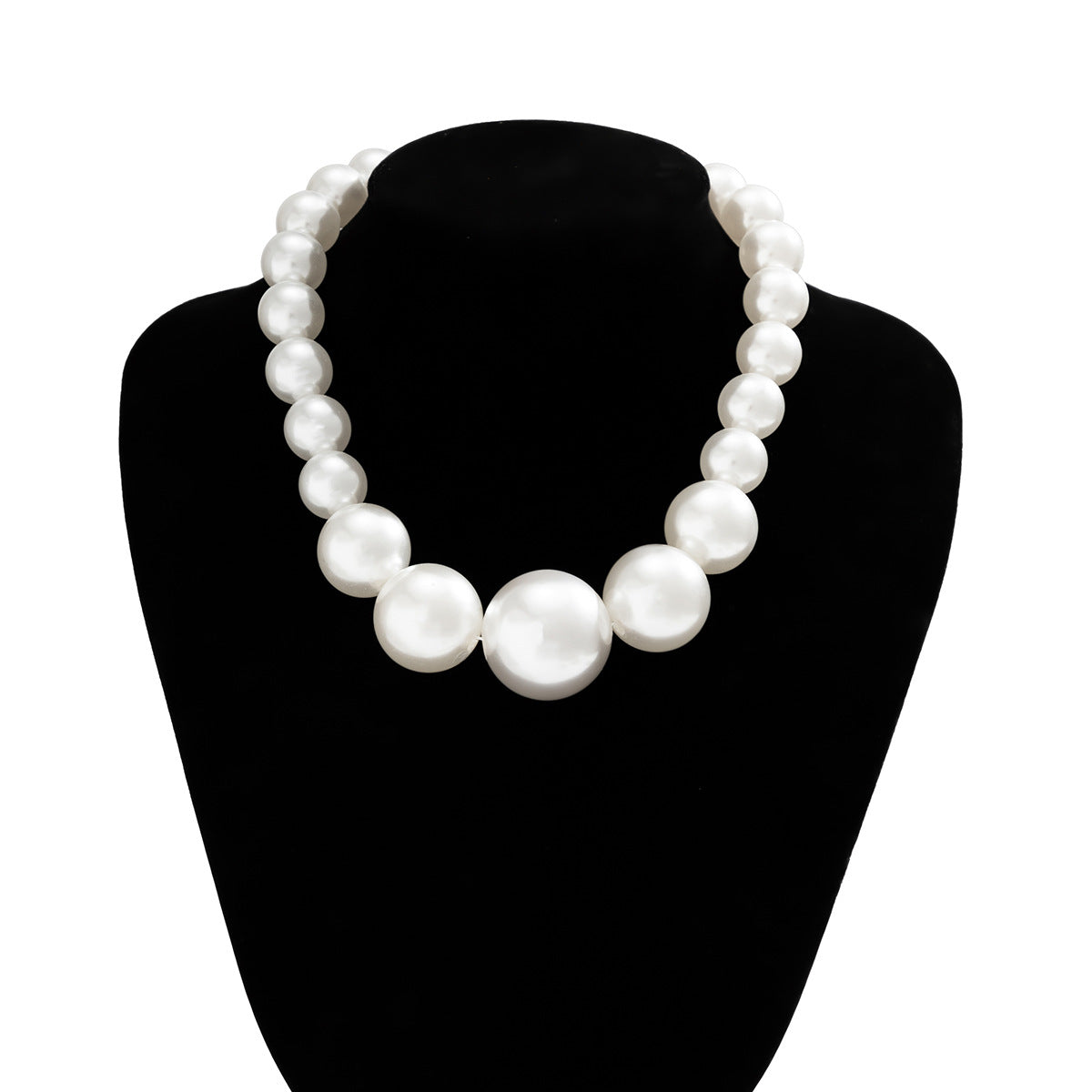 Cool style retro bead chain necklace, ethnic imitation pearl, niche design necklace