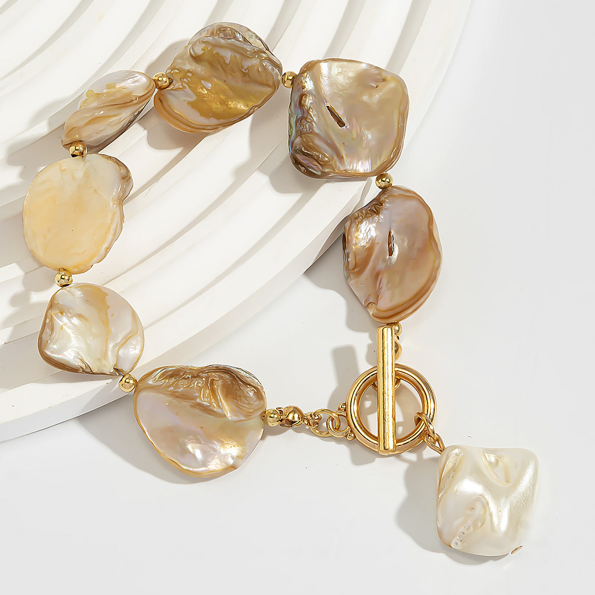 Beach vacation natural shell pearl collarbone chain ocean wind starfish versatile set bracelet