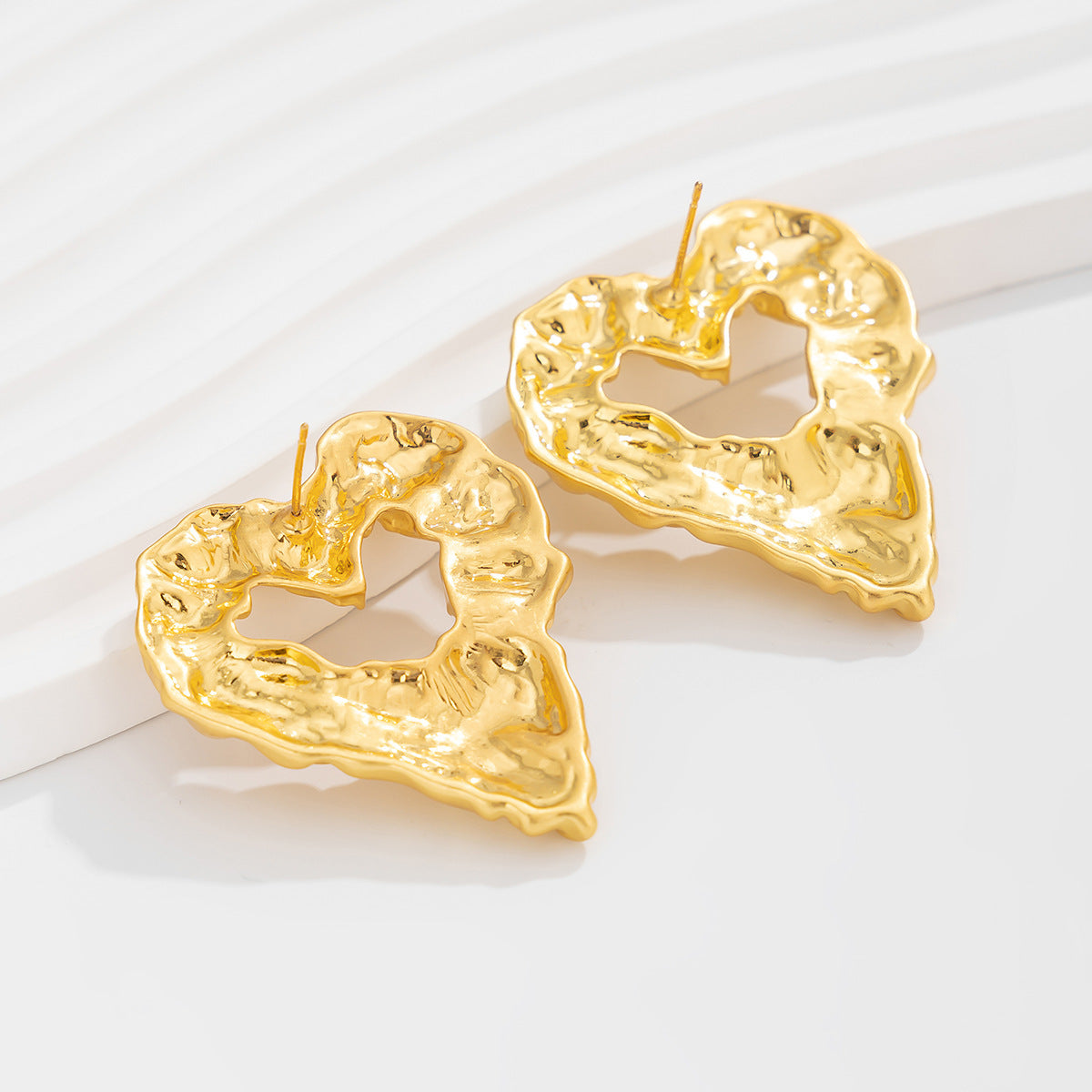 Personalized Lava heart-shaped Liquid Water Drop Earrings Business Wrinkles Irregular Geometric Earrings Earrings
