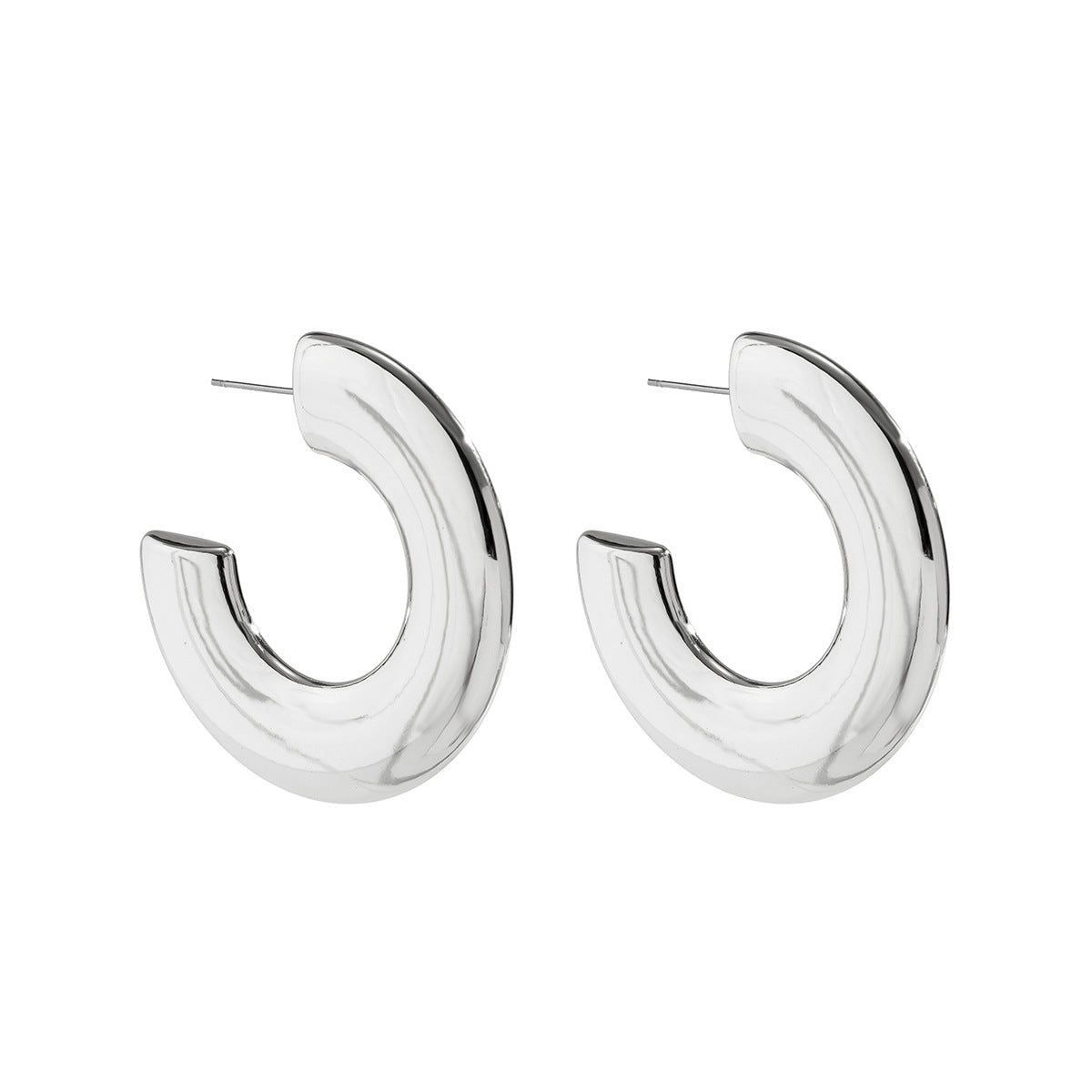 Exaggerated punk metal earrings, personalized niche earrings, trendy hip-hop fashion earring