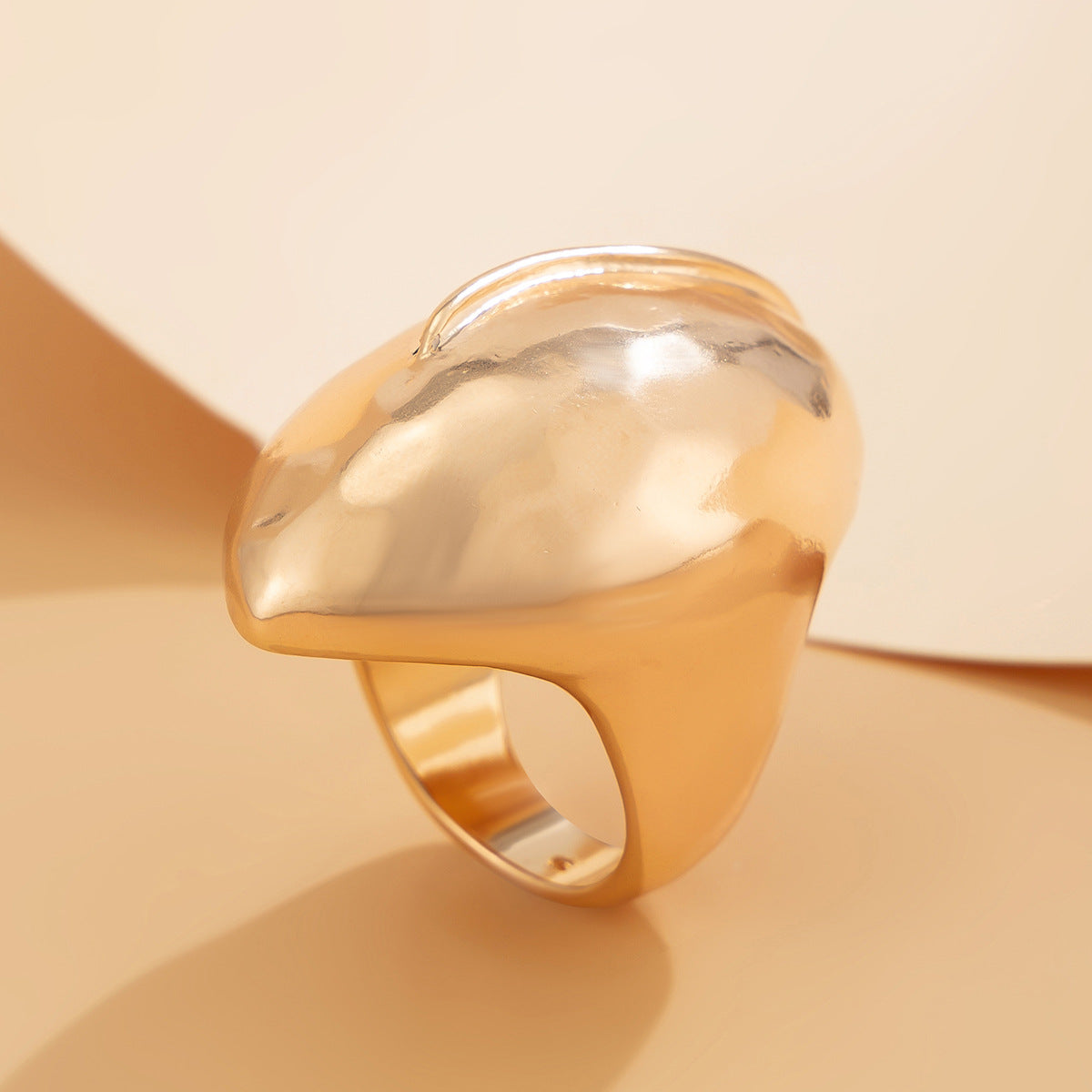 Irregular Water Drop Open Ring Fashion Texture Flower Pearl Ring