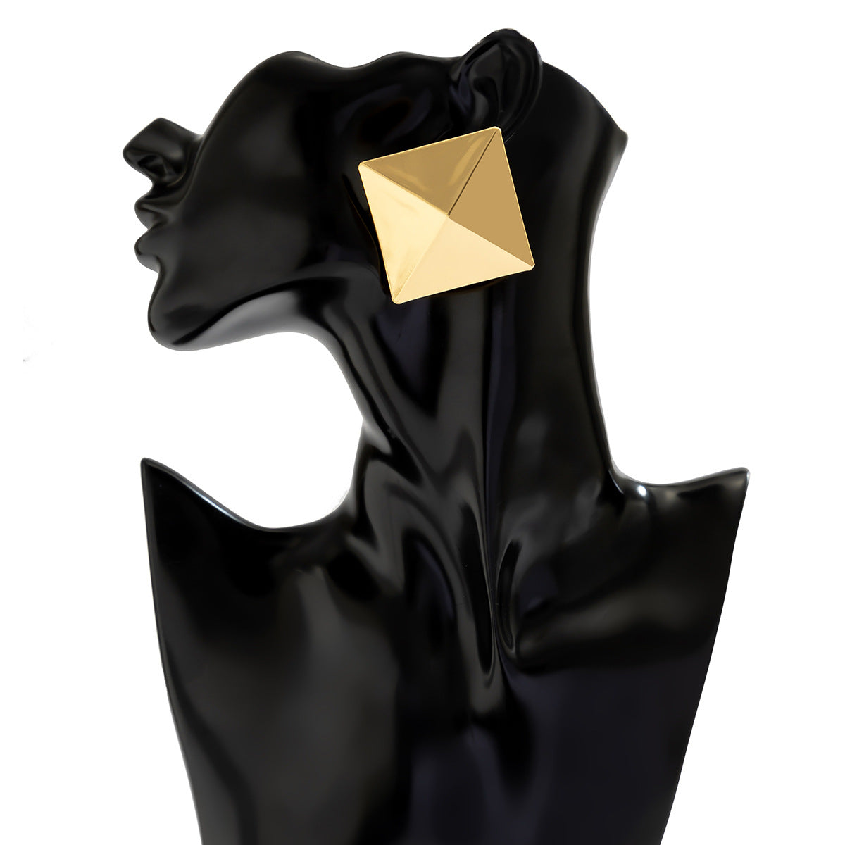 Exaggerated large water droplet earrings retro earrings punk square metal geometric earrings