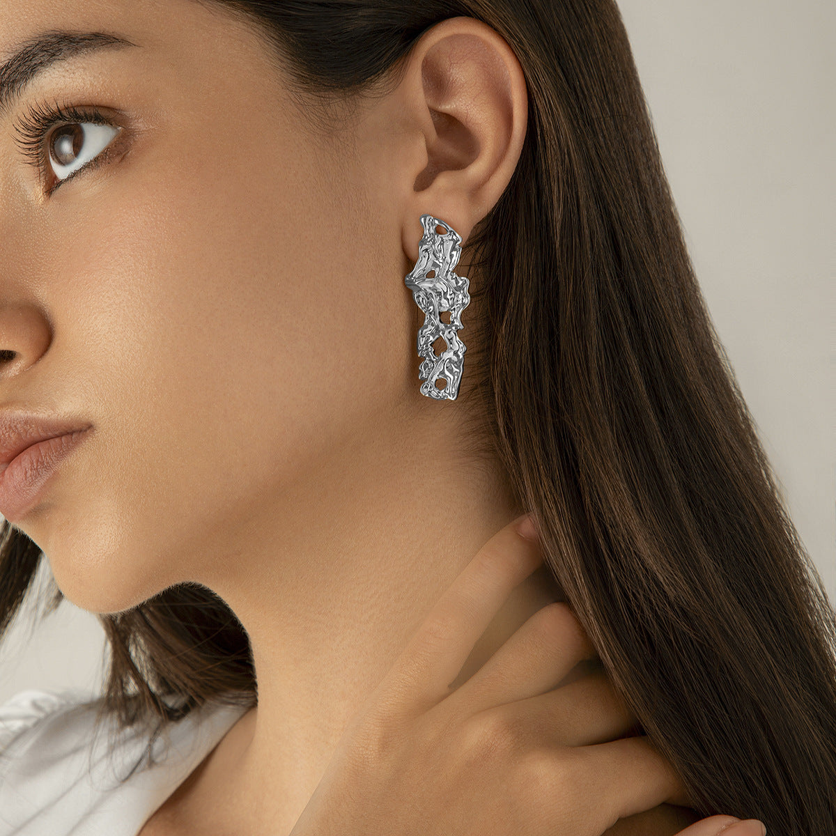 Personalized Lava Love Liquid Water Drop Earrings Business Wrinkles Irregular Geometric Earrings Earrings