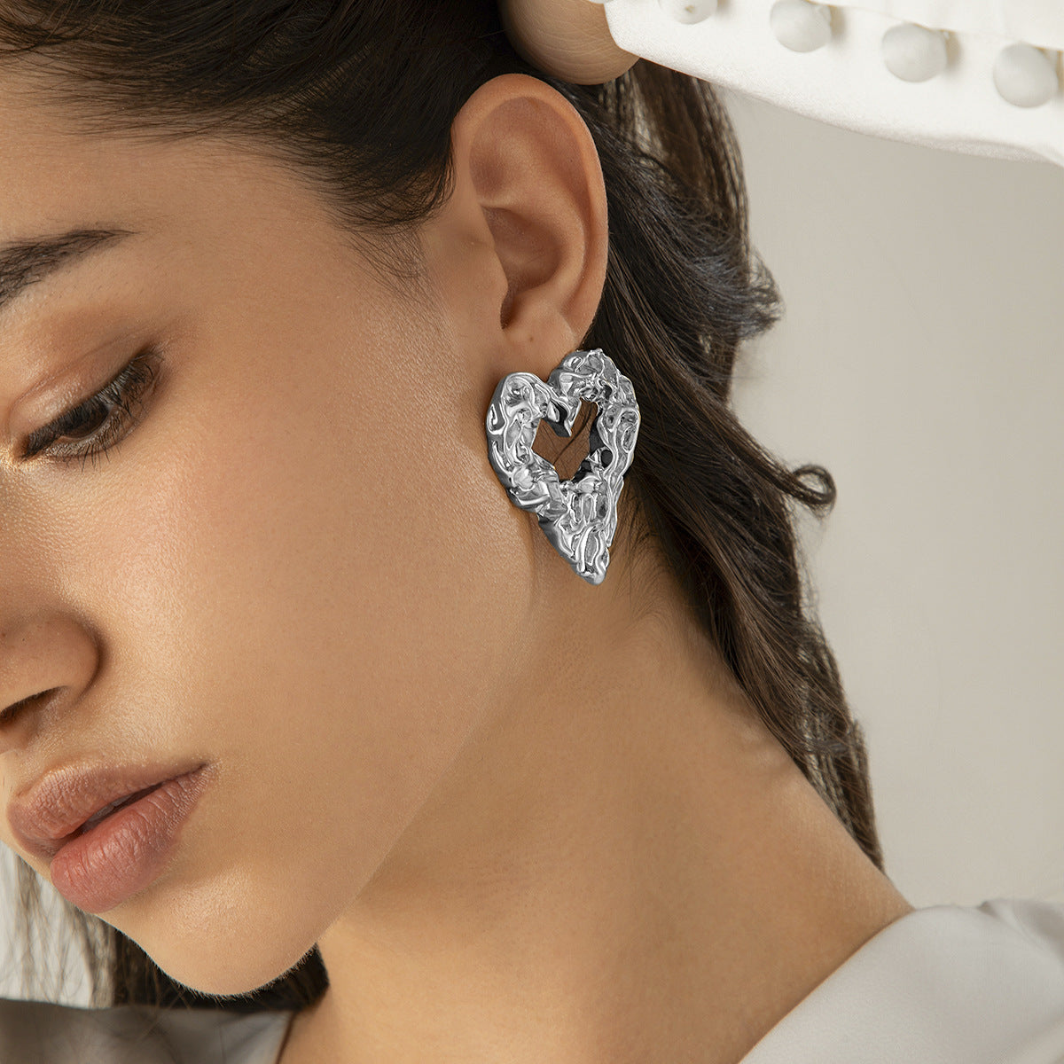 Personalized Lava heart-shaped Liquid Water Drop Earrings Business Wrinkles Irregular Geometric Earrings Earrings