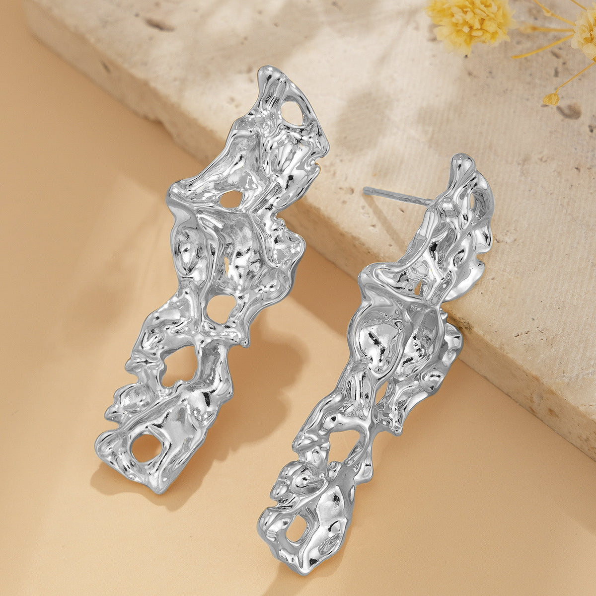 Personalized Lava Love Liquid Water Drop Earrings Business Wrinkles Irregular Geometric Earrings Earrings