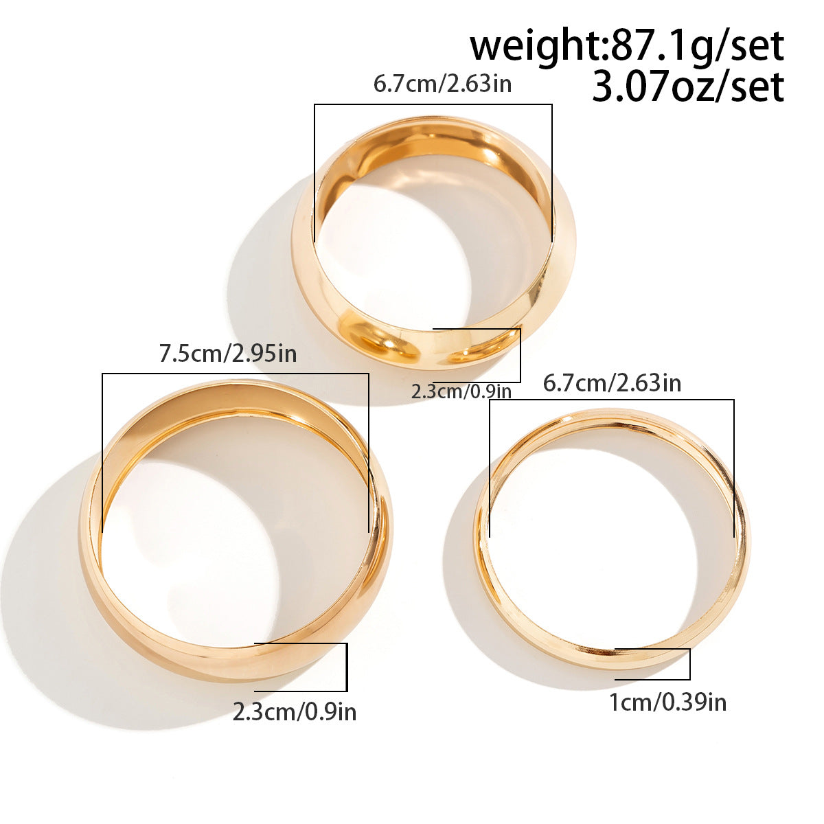 Circular Fashion Closed Loop Bracelet Chain Wide Multi Layer Simple Bracelet Set