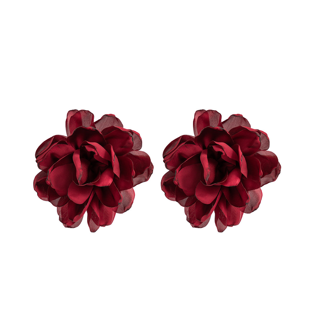 Exaggerated fabric design, large flower earrings, summer flower earrings, niche flower earrings