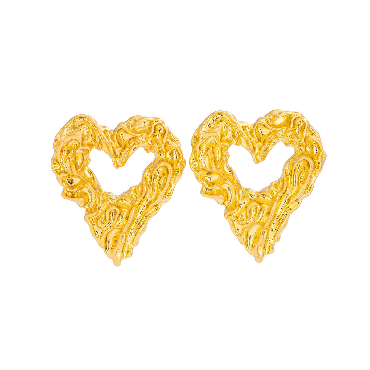 Personalized Lava heart-shaped Liquid Water Drop Earrings Business Wrinkles Irregular Geometric Earrings Earrings
