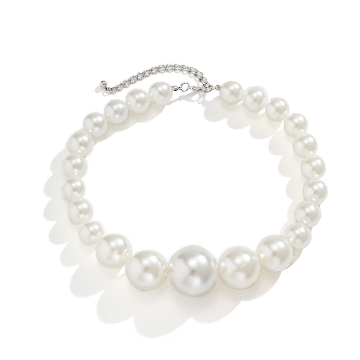 Cool style retro bead chain necklace, ethnic imitation pearl, niche design necklace