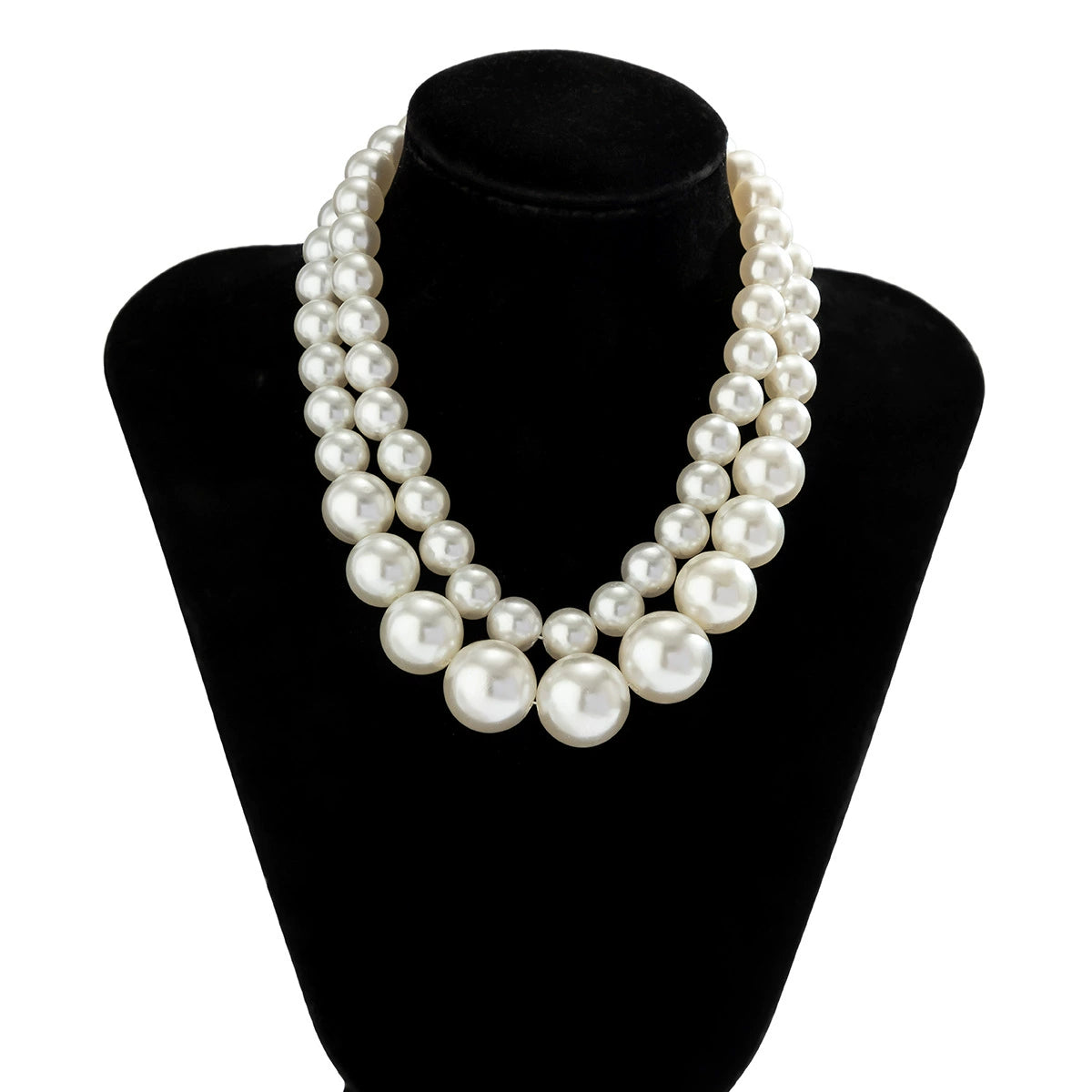 Exaggerated pearl temperament choker versatile collarbone chain multi-layer bead necklace for women