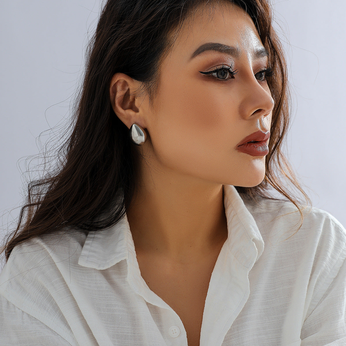 Exaggerated punk metal earrings, personalized niche earrings, trendy hip-hop fashion earrings