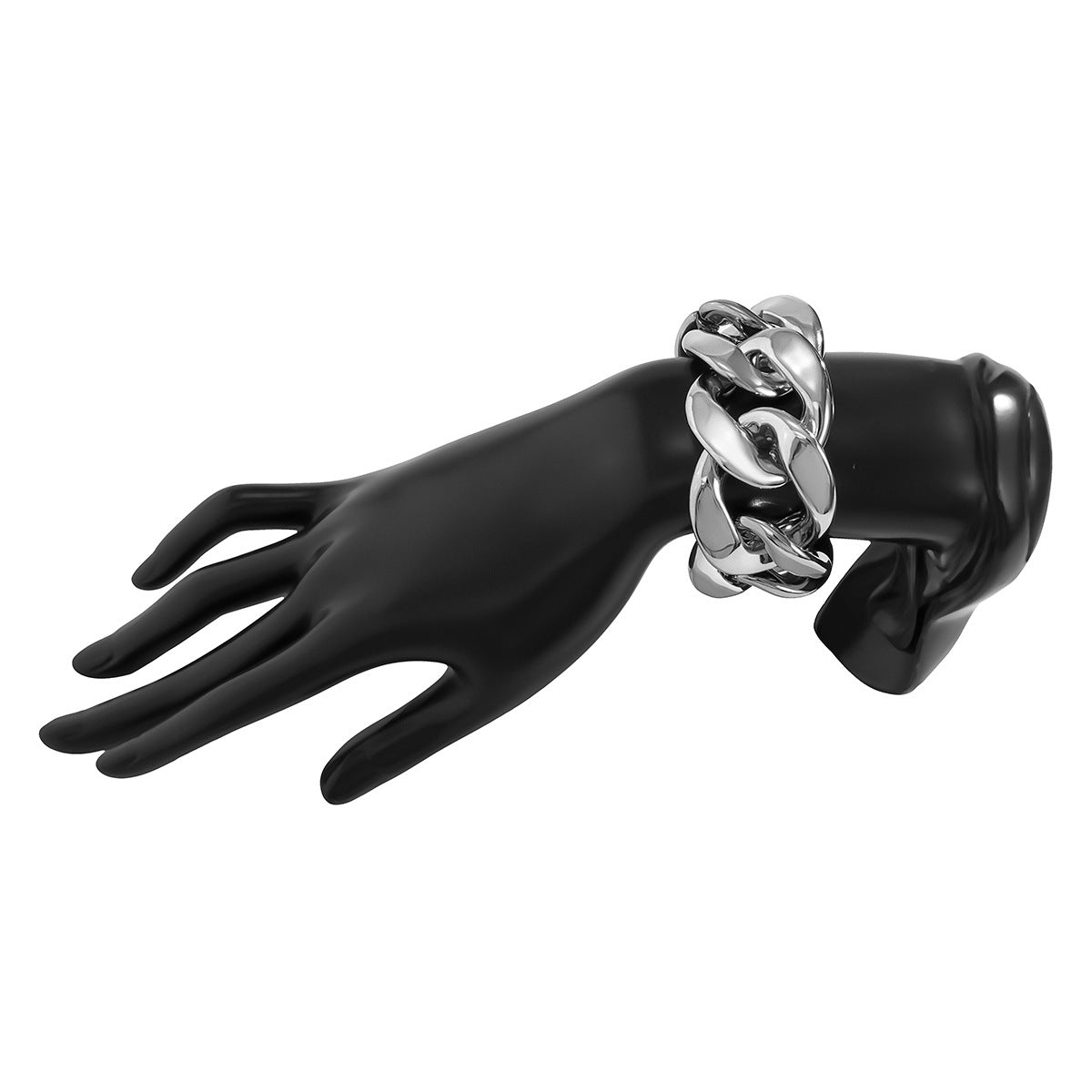 Punk hip-hop trendy cool Fried Dough Twists thick chain bracelet personality exaggerated simple geometry