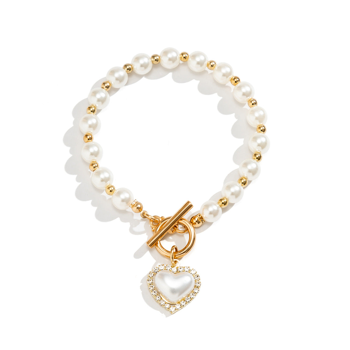 Exaggerated pearl temperament versatile collarbone chain multi-layer bead bracelet for women