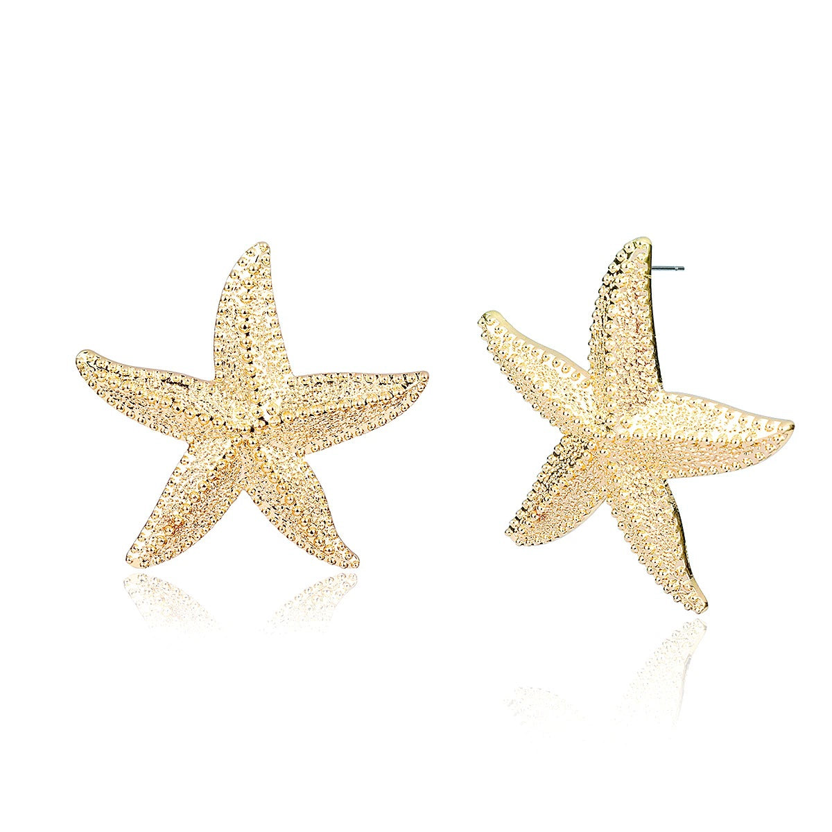 Minimalist and exaggerated earrings with female personality, three-dimensional sea beach vacation earrings