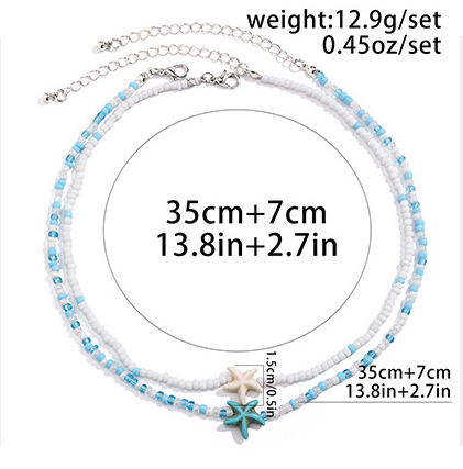 Hot selling beach and ocean accessories, versatile starfish necklaces, shell necklaces, women's accessories