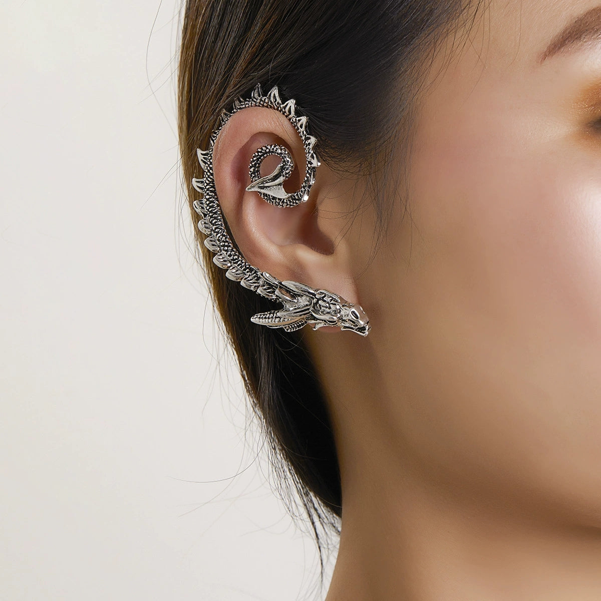 Design sense, personality, elf, no ear hole, ear hook, water drill, ear bone clip, trendy woman