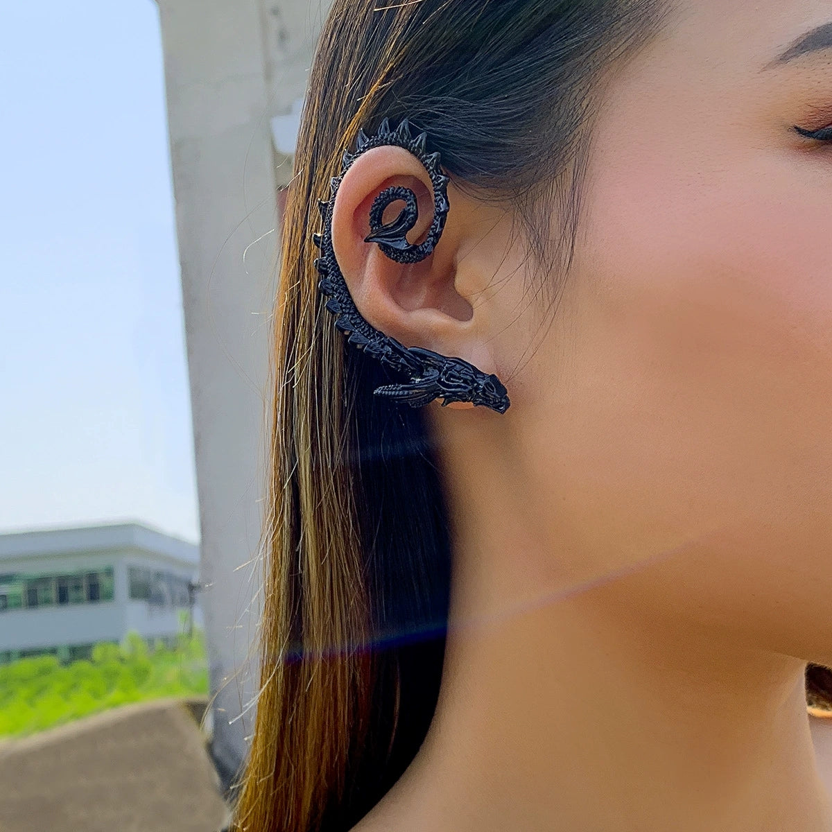 Design sense, personality, elf, no ear hole, ear hook, water drill, ear bone clip, trendy woman