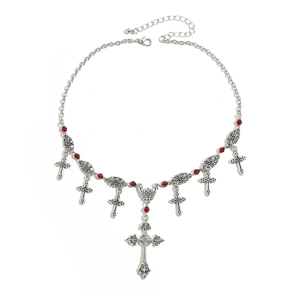 Hip hop necklace, cross pendant, dark collarbone chain, gothic style, sweet and cool necklace, niche