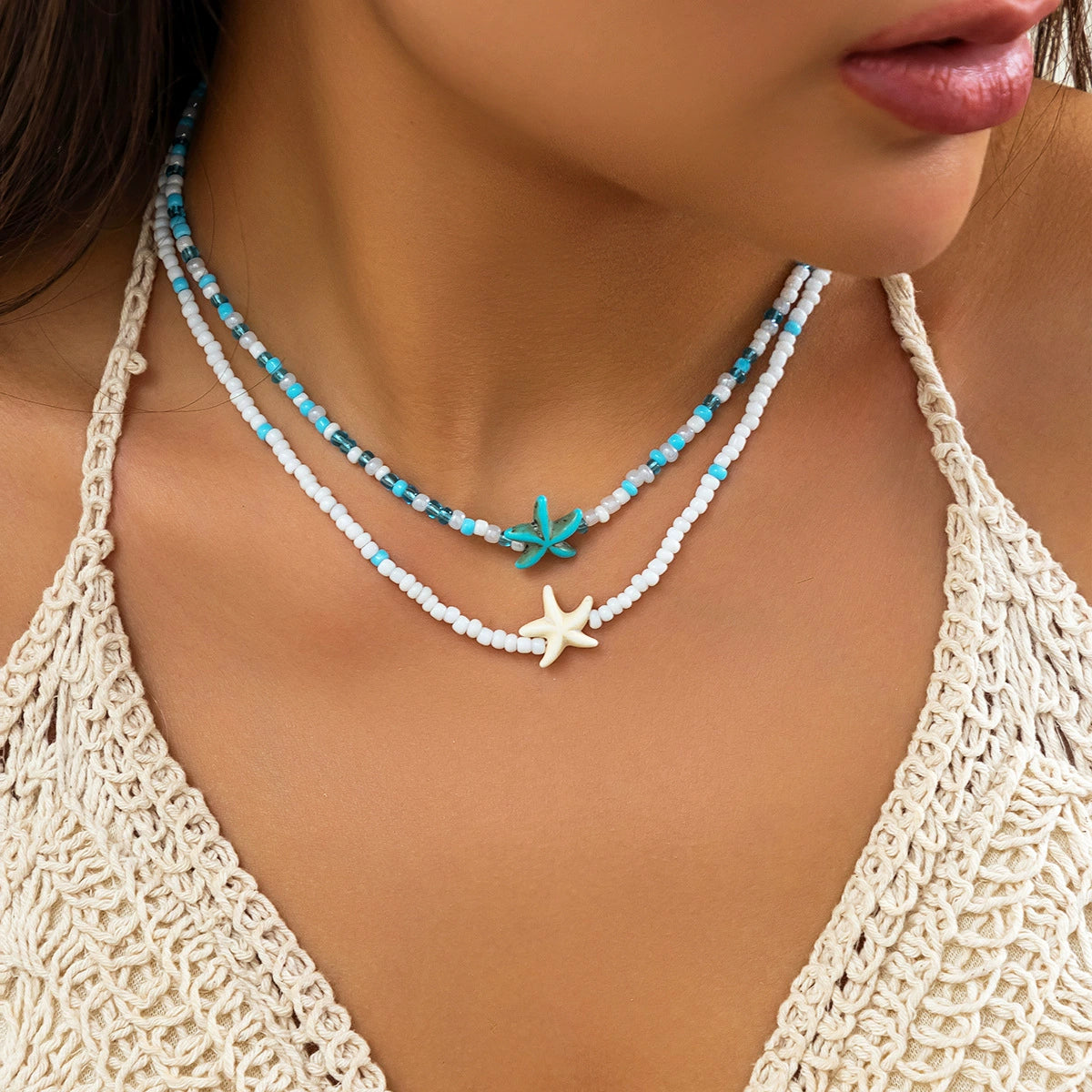 Hot selling beach and ocean accessories, versatile starfish necklaces, shell necklaces, women's accessories