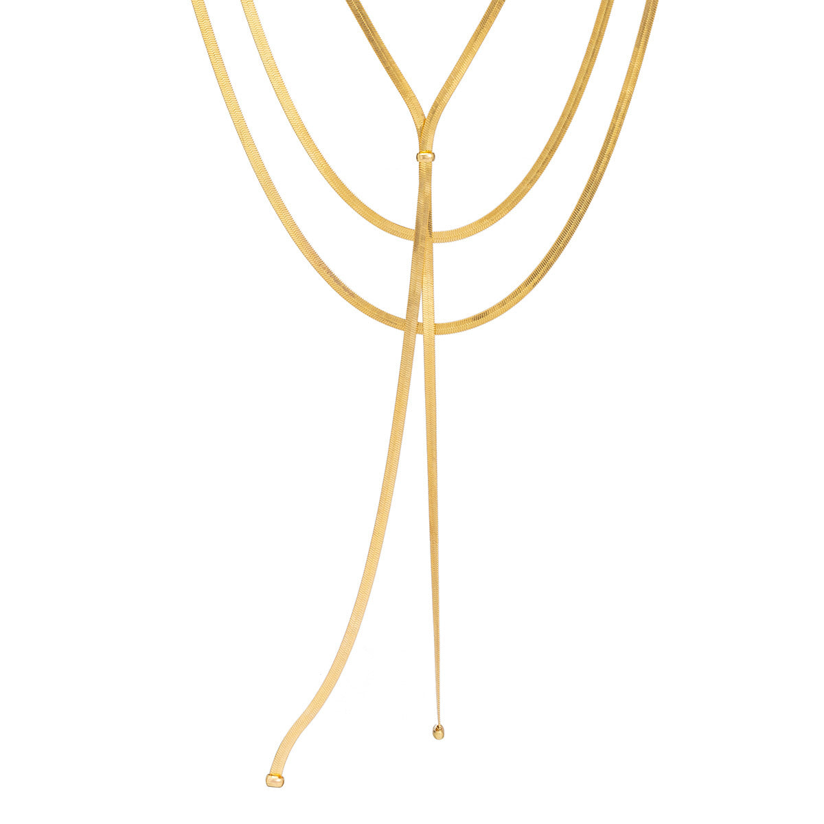 Multi layer necklace snake bone chain neck chain with a cool and stylish design, featuring a textured chain and tassel necklace