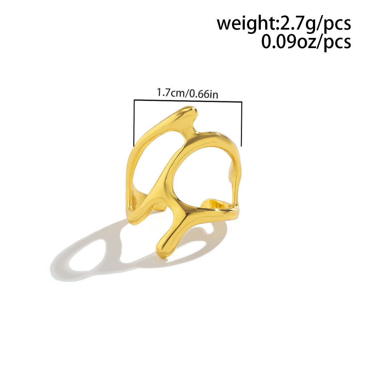 Hip hop minimalist hugging metal ring personality futuristic style geometric opening wholesale ring for women