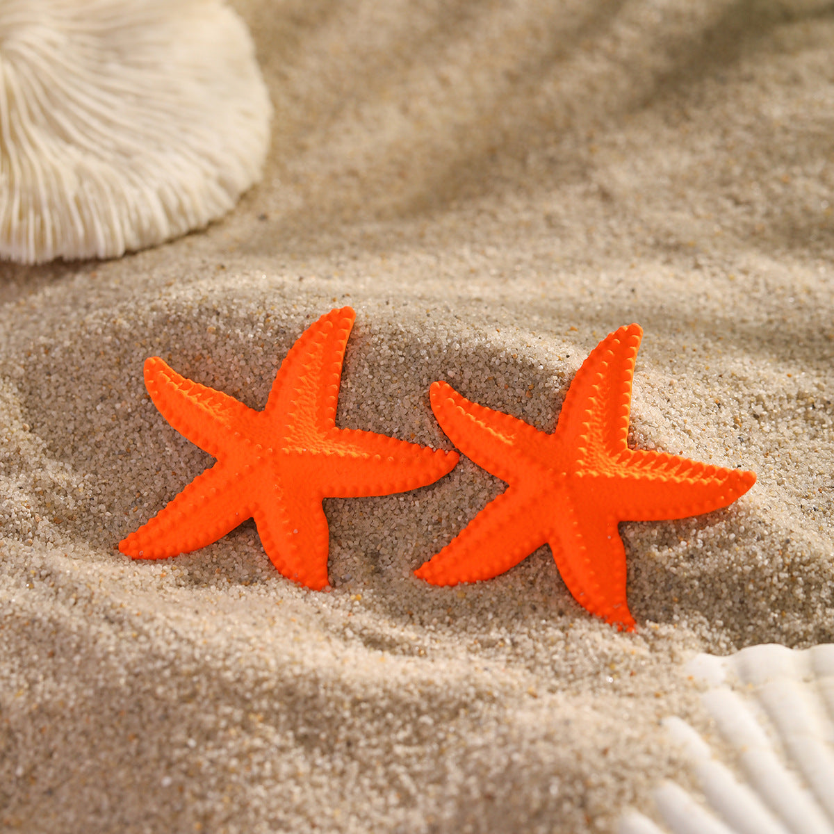 Minimalist and exaggerated earrings with female personality, three-dimensional sea beach vacation earrings