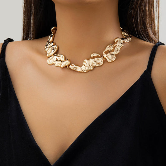 Design inspired liquid irregular lava bracelet, fashionable and niche texture, pleated and open mouth bracelet for women