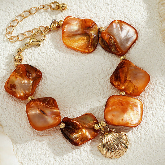 Beach vacation shell collarbone chain ocean wind starfish versatile set bracelet