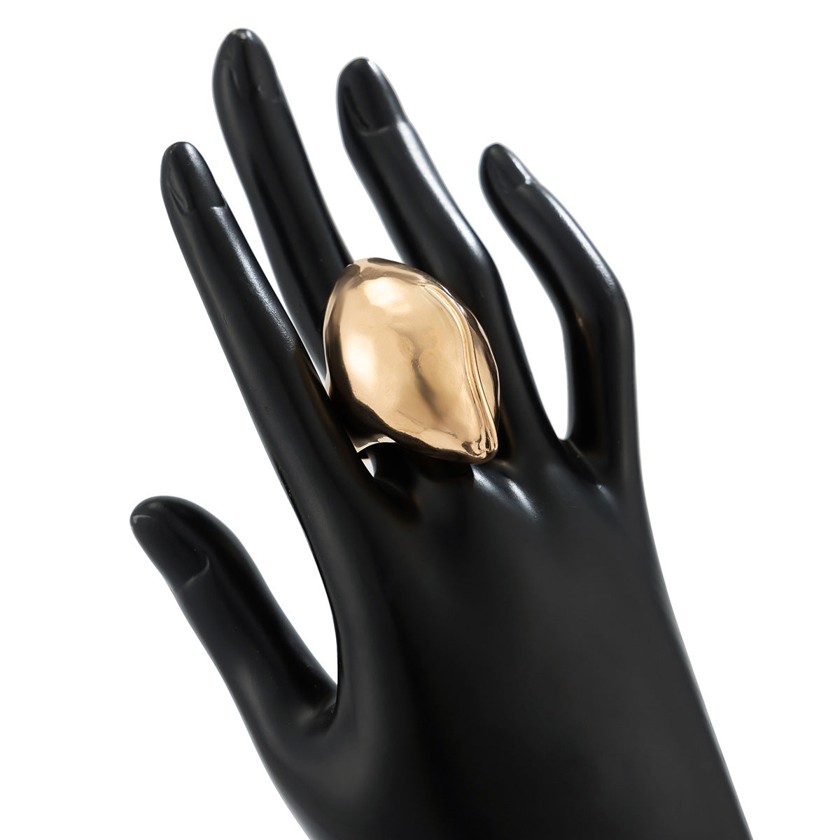 Irregular Water Drop Open Ring Fashion Texture Flower Pearl Ring