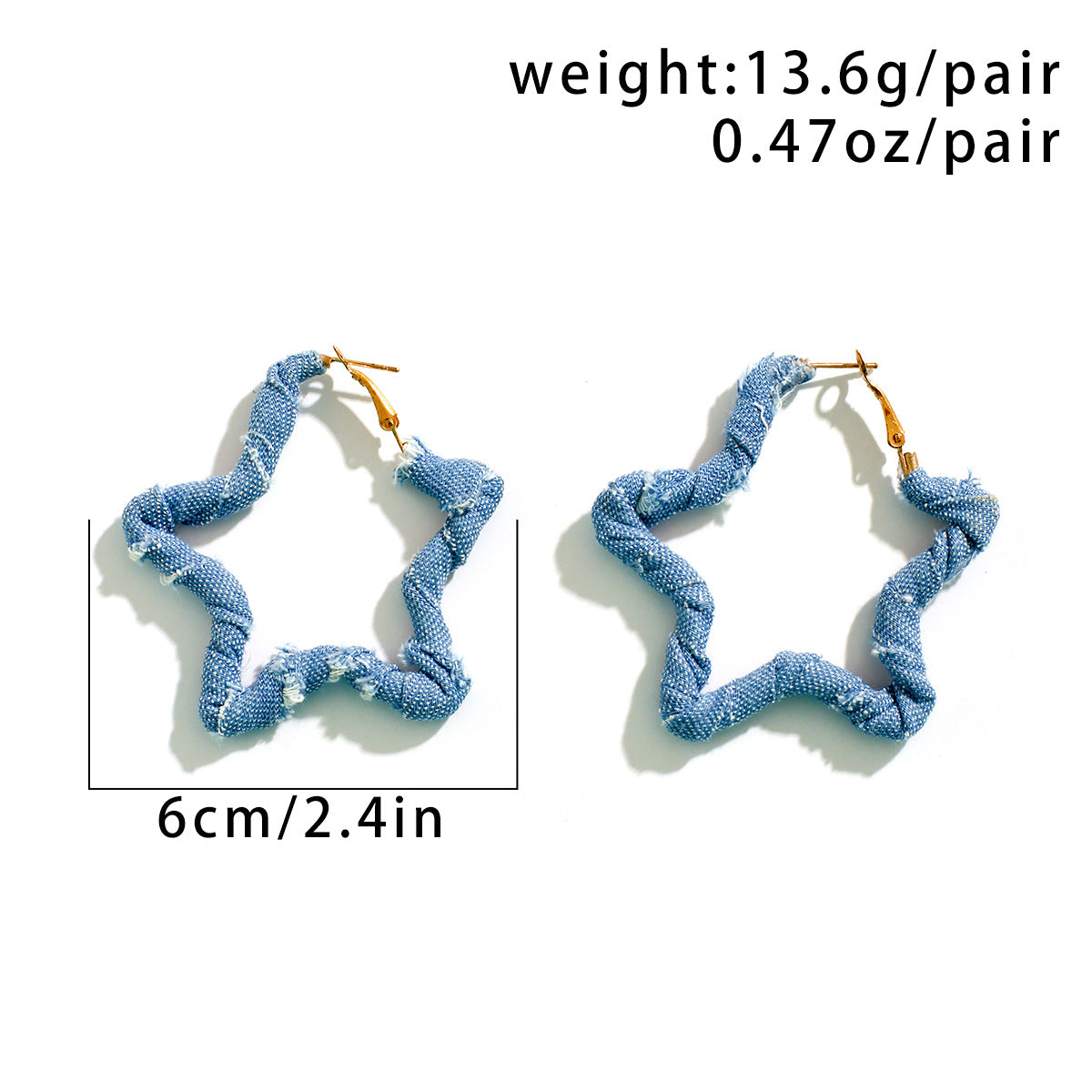 Small and niche design, sweet and cool geometric ring earrings, French temperament, simple denim earrings