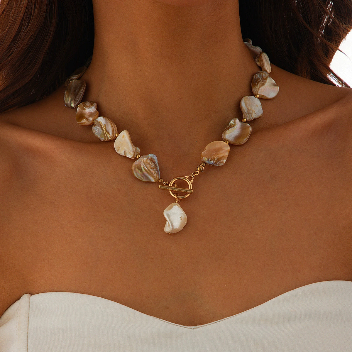 Beach vacation natural irregular shells collarbone chain ocean wind starfish versatile set necklace