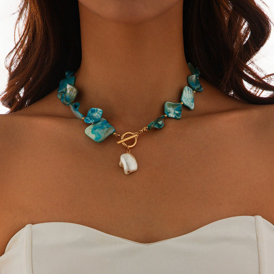 Beach vacation natural irregular shells collarbone chain ocean wind starfish versatile set necklace