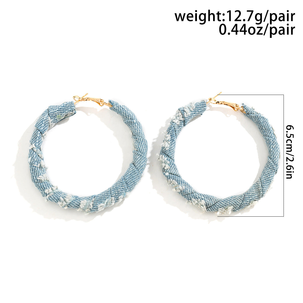 Small and niche design, sweet and cool geometric ring earrings, French temperament, simple denim earrings