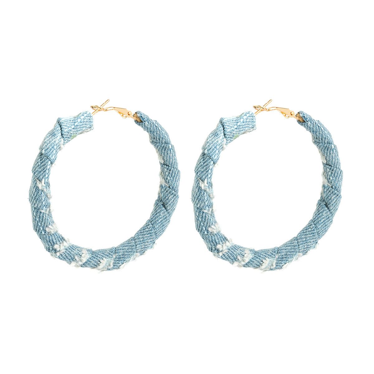 Small and niche design, sweet and cool geometric ring earrings, French temperament, simple denim earrings
