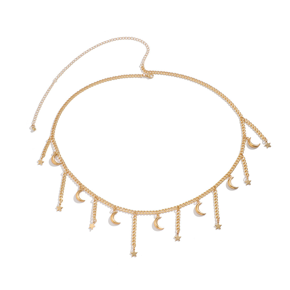 Minimally designed double layered snake bone chain, women's body chain, vacation style metal cross, tassel waist chain