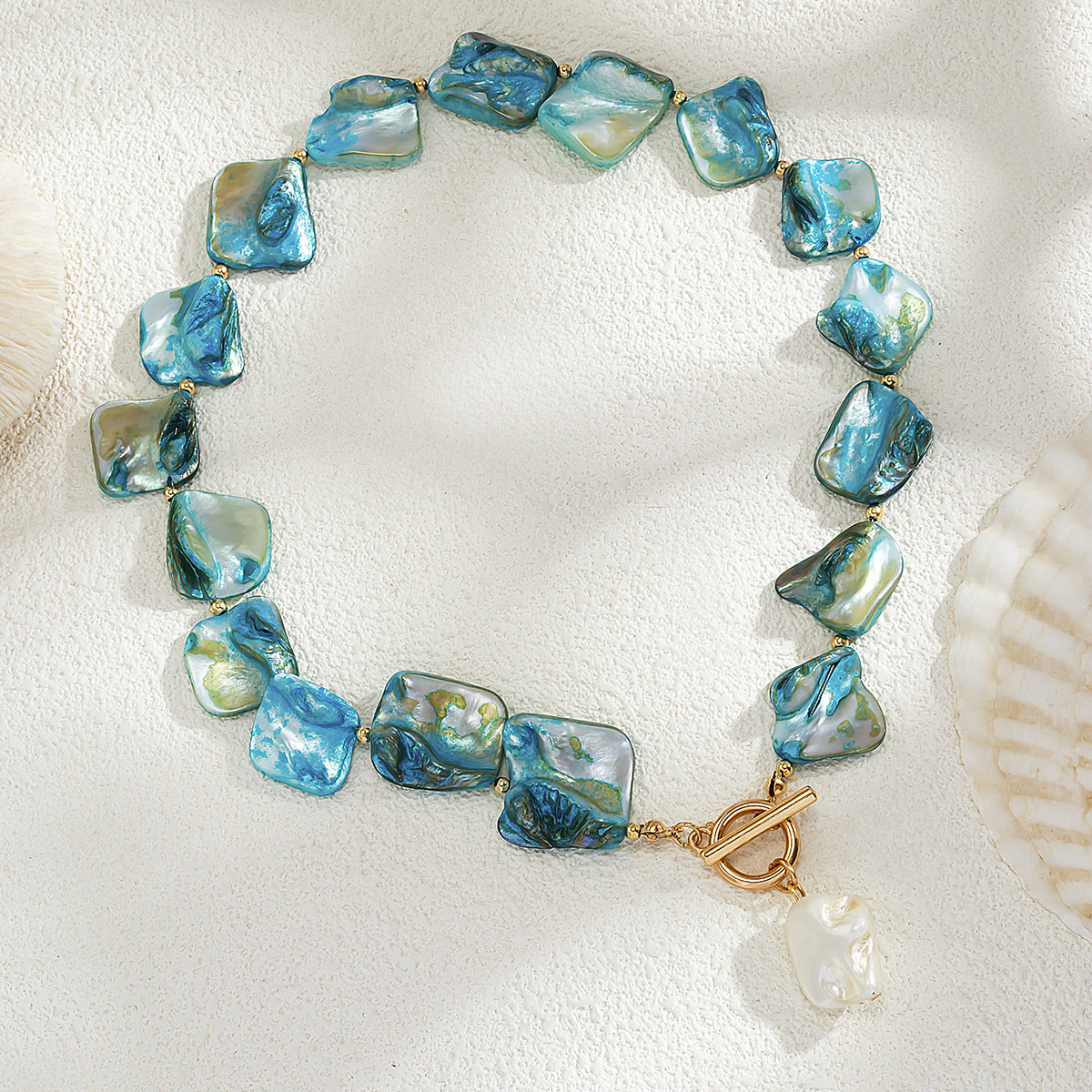 Beach vacation natural irregular shells collarbone chain ocean wind starfish versatile set necklace