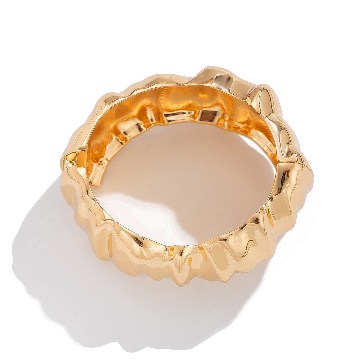 Exaggerated large water droplet metal smooth mirror hugging open bracelet ins cool wind bracelet