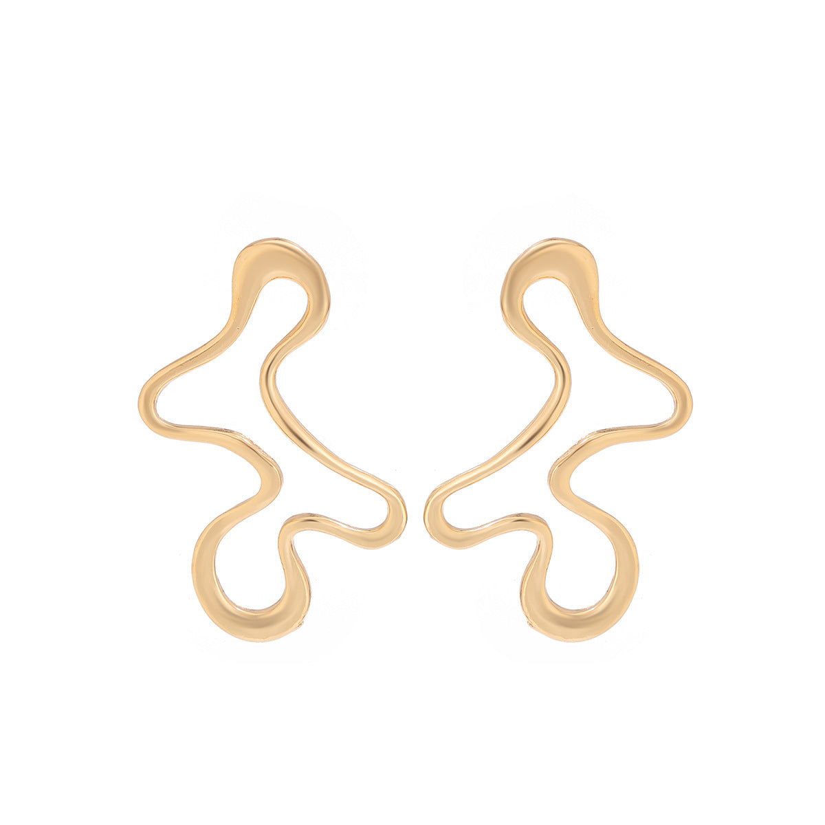14K Personalized Lava Love Liquid Water Drop Earrings Business Wrinkles Irregular Geometric Earrings Earrings