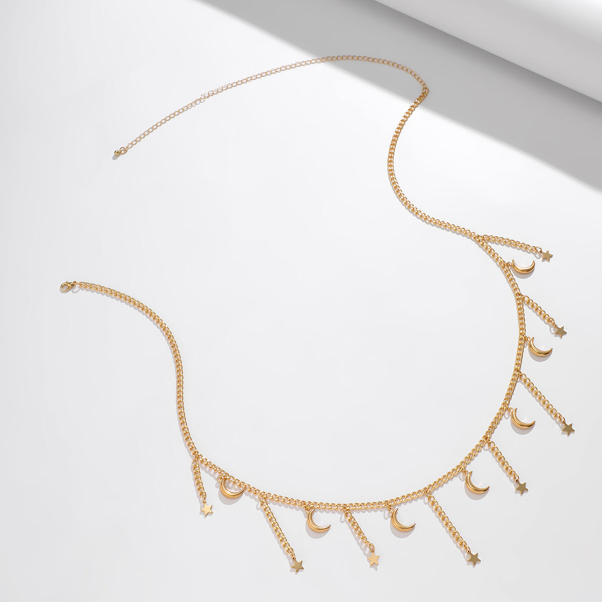 Minimally designed double layered snake bone chain, women's body chain, vacation style metal cross, tassel waist chain