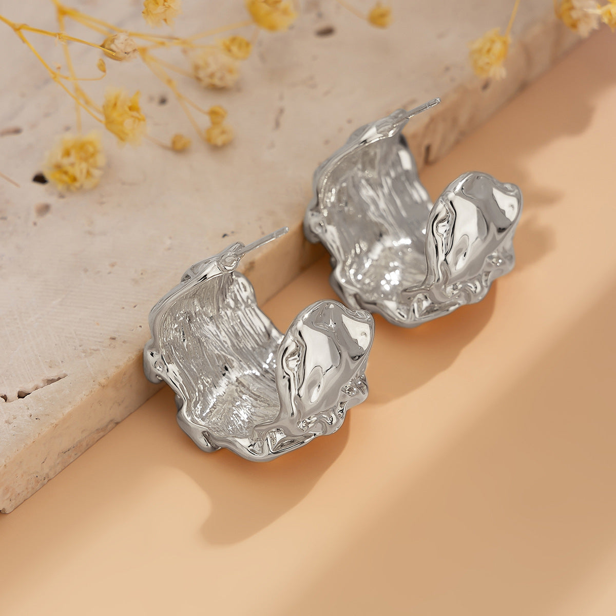 Personalized Lava Love Liquid Water Drop Earrings Business Wrinkles Irregular Geometric Earrings Earrings
