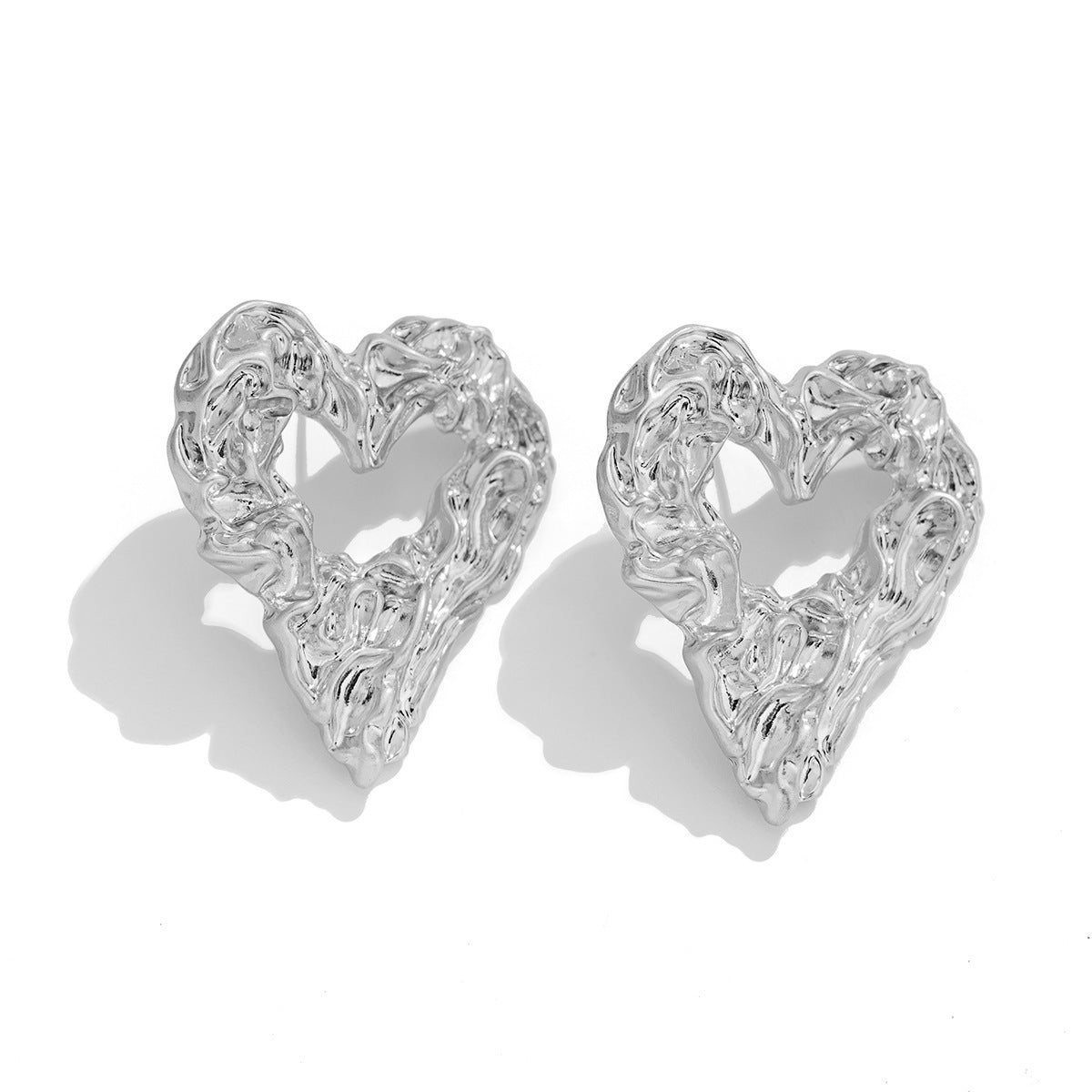 Personalized Lava heart-shaped Liquid Water Drop Earrings Business Wrinkles Irregular Geometric Earrings Earrings