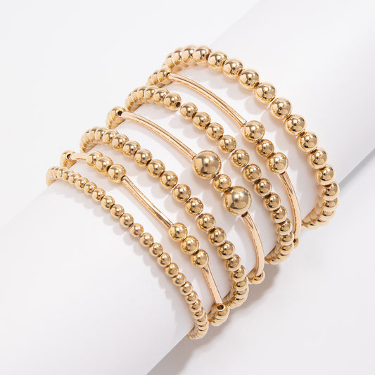 Niche Design Pendant Metal Style Bracelet Sweet Cool Bead Stacked Bracelet