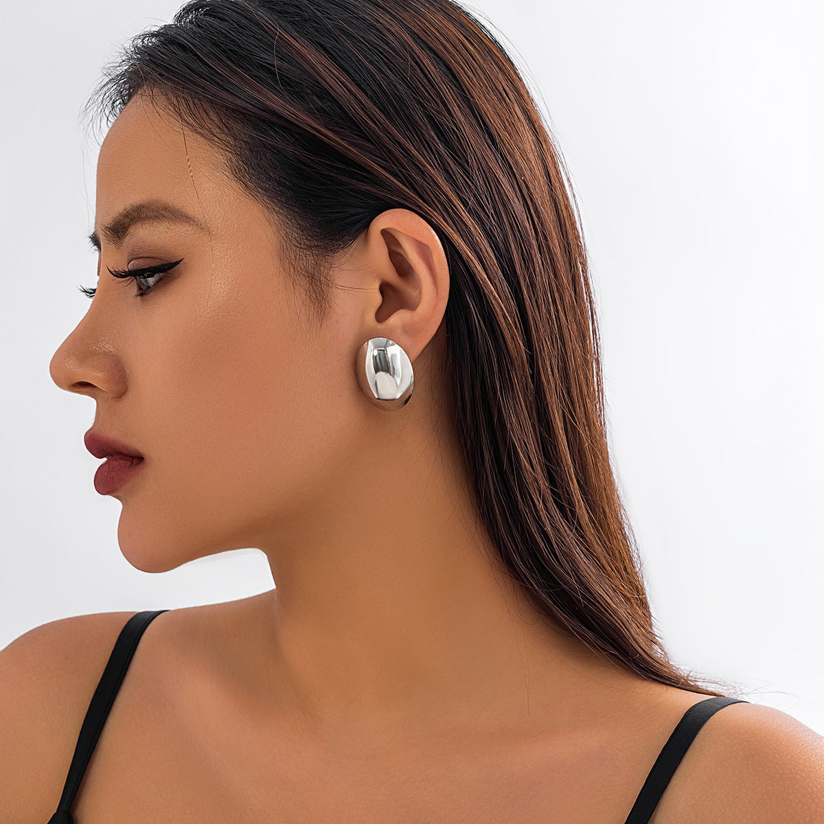 Exaggerated Waterdrop Punk Metal Earrings for Women, Sun, Niche Water Diamond Earrings