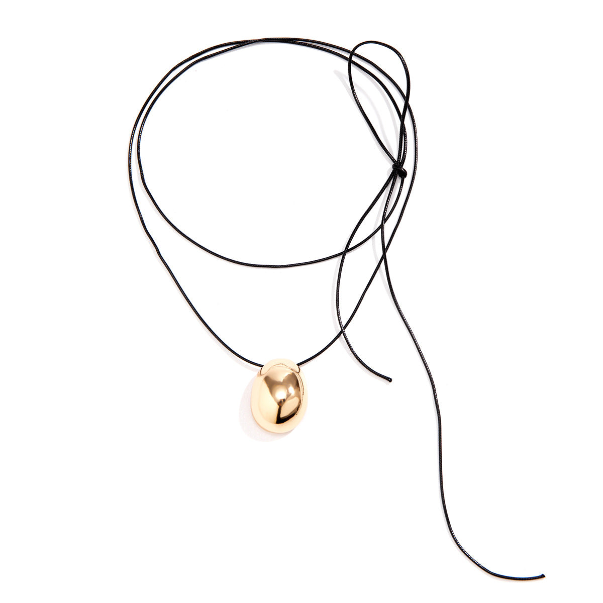 Exaggerated Geometry Egg Noodles Choker Women's Versatile Pulling Wax Thread Necklace Sweet Cool Design Collar Jewelry