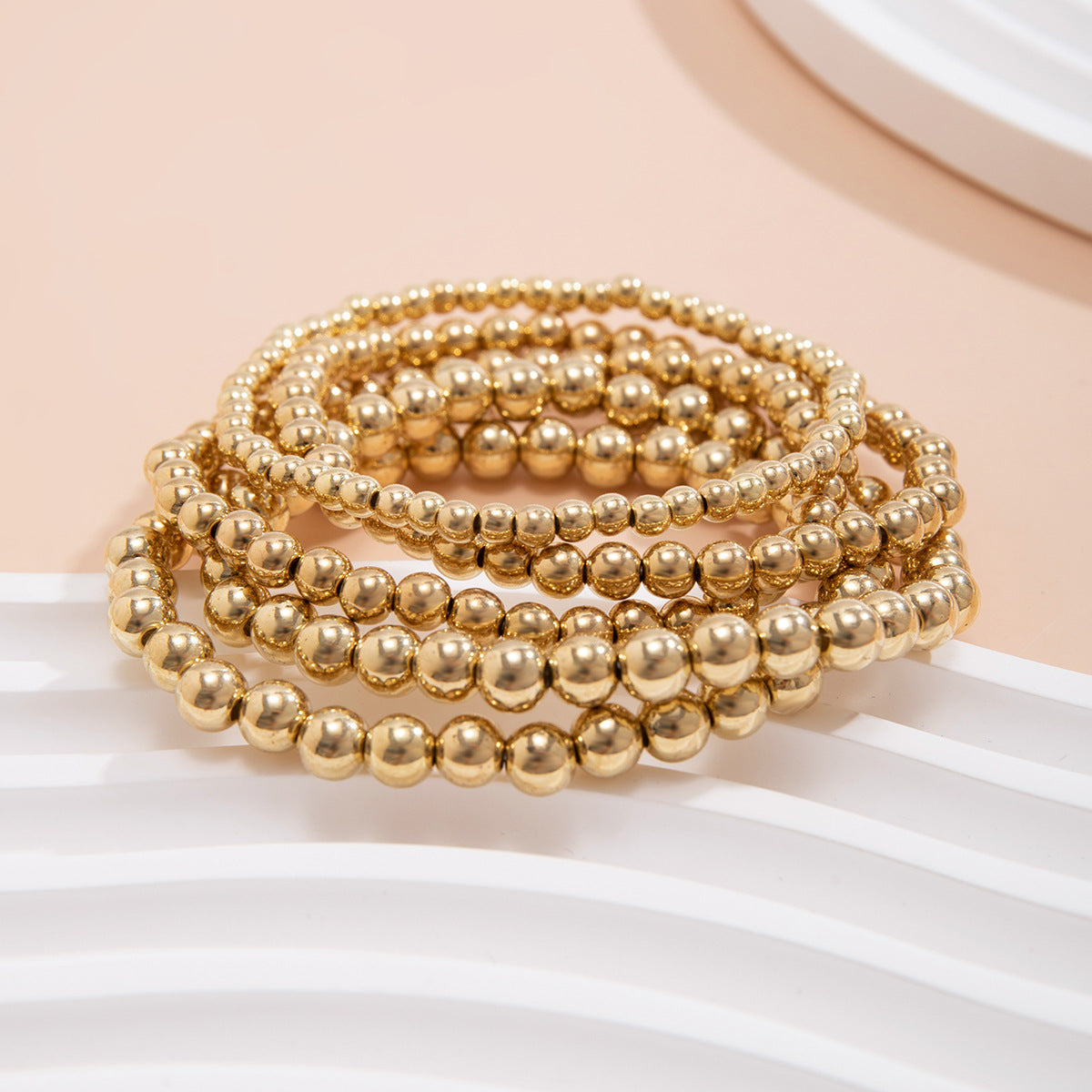 Niche Design Pendant Metal Style Bracelet Sweet Cool Bead Stacked Bracelet