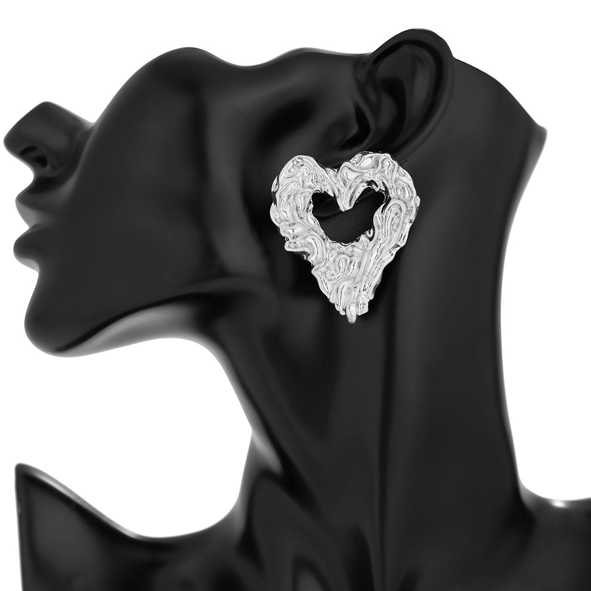 Personalized Lava heart-shaped Liquid Water Drop Earrings Business Wrinkles Irregular Geometric Earrings Earrings
