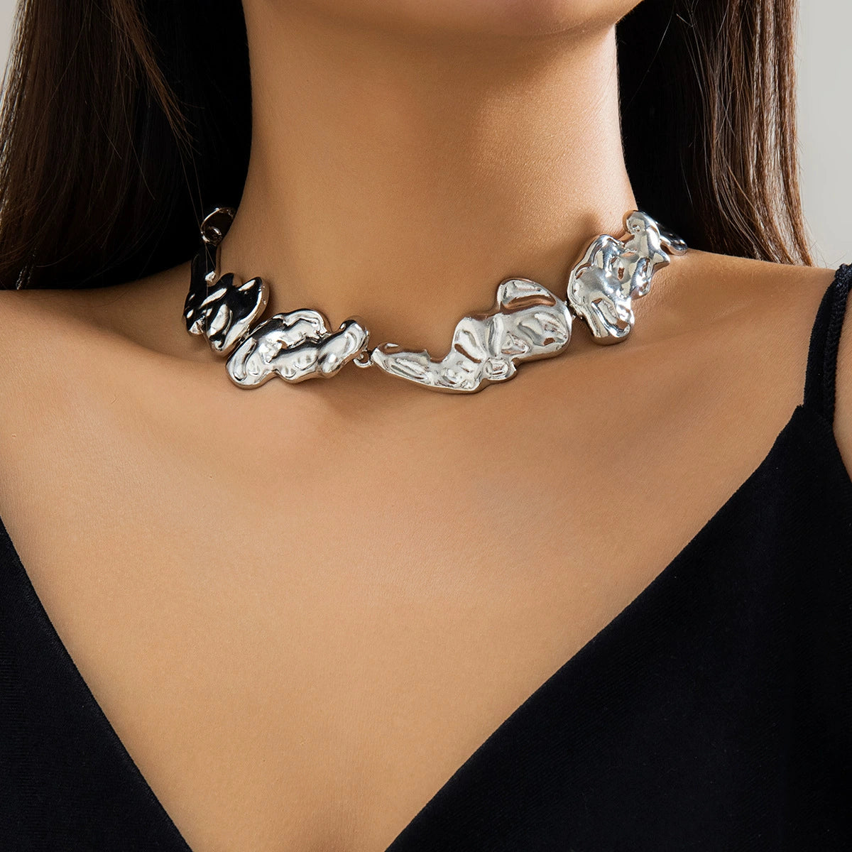 Design inspired liquid irregular lava bracelet, fashionable and niche texture, pleated and open mouth bracelet for women